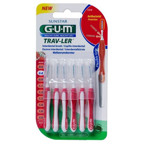 Gum Cepillo Interdental 1314 Trav Ler 08 Mm 6 Unidades