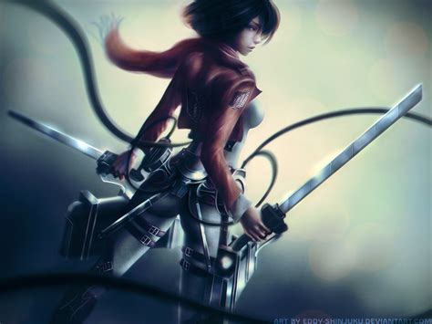 Papel De Parede Anime Fotografia Shingeki No Kyojin Mikasa Ackerman Trevas Imagem