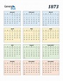 1873 Calendar (PDF, Word, Excel)