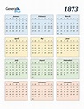 1873 Calendar (PDF, Word, Excel)