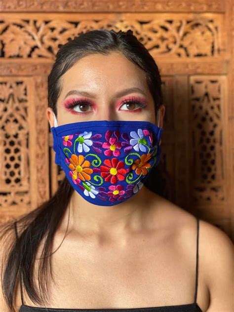 Floral Embroidered Face Masks Beautiful Floral Face Mask Etsy