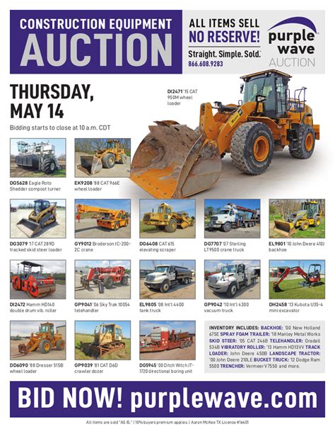 Sold Construction Equipment Auction Items Sold 5 14