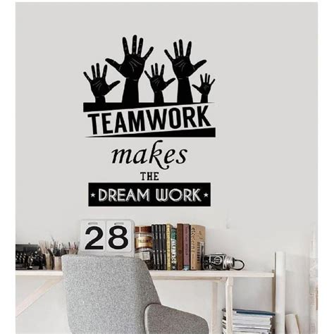 River Office Inspirational Words Wall Decal Teamwork Makes The Dream