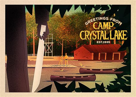 Greetings From Camp Crystal Lake Postcard Printing Crystal Lake