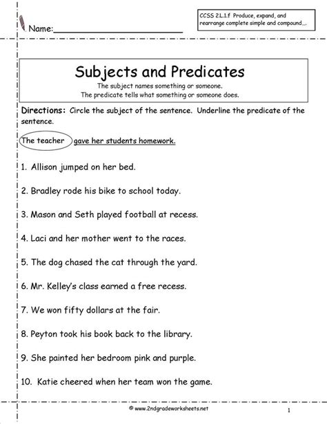 Free Printable Worksheets On Identifying Predicate Adjectives Grade5
