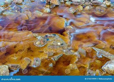 Rio Tinto Red And Orange Coloured River Near Nerva In Spain Stock Image