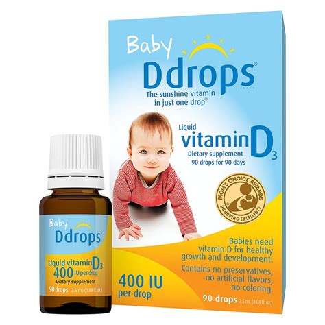 D Drops Baby Organic Liquid Vitamin D3 400 Iu 008 Fl Oz Baby