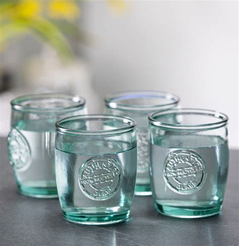 Vintage Style 400ml Authentic Recycled Glass Tumblers Set Of 4 Purity