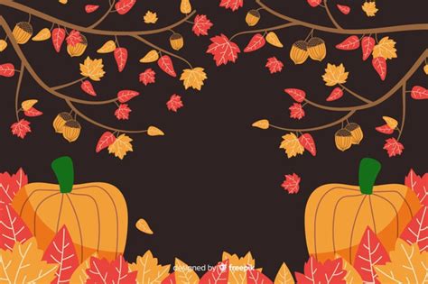 Hand Drawn Autumn Background Vector Free Download