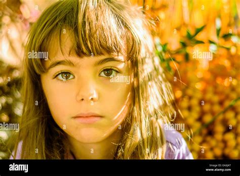 Portrait Of A Beautiful Seven Year Old Girl Stock Photo Alamy