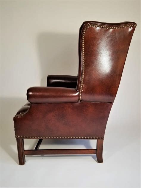 Encino leather chair and ottoman this baby is big! Brown Leather Tufted Wingback Chair with Ottoman ...