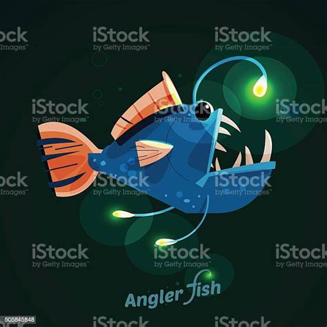 Angler Fish Character Design Vector Stock Illustration Download Image