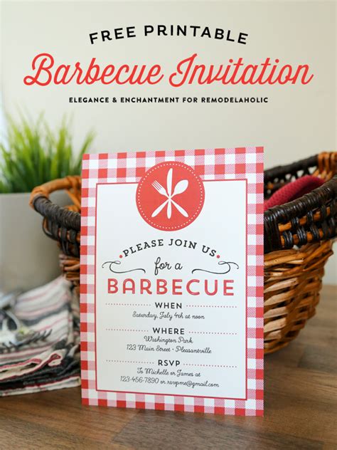 Free Printable Barbecue Invites
