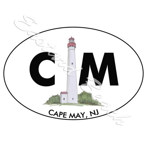 Cm Cape May New Jersey Lighthouse Vinyl Decal Sticker Car Truck Rv