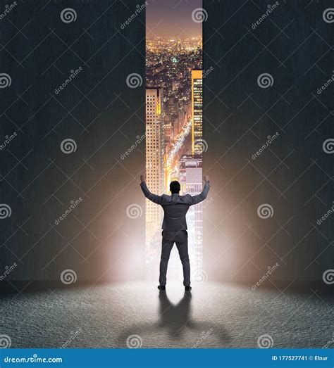 Businessman Walking Towards His Ambition Stock Image Image Of