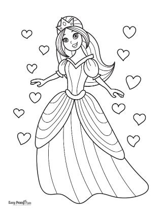 Princess Drawing Coloring Page Cartoon Princess Coloring Page Printable Portal Tribun