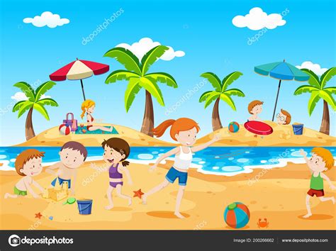 Imagenes De Niños Jugando En La Playa Actividad Del Niño