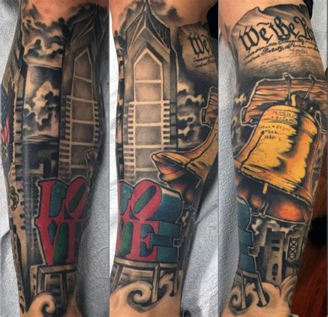Liberty Bell Tattoo Sleeve Rick Turner
