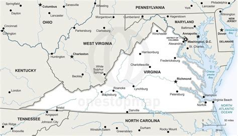 Free Vector Map Of Virginia Outline One Stop Map