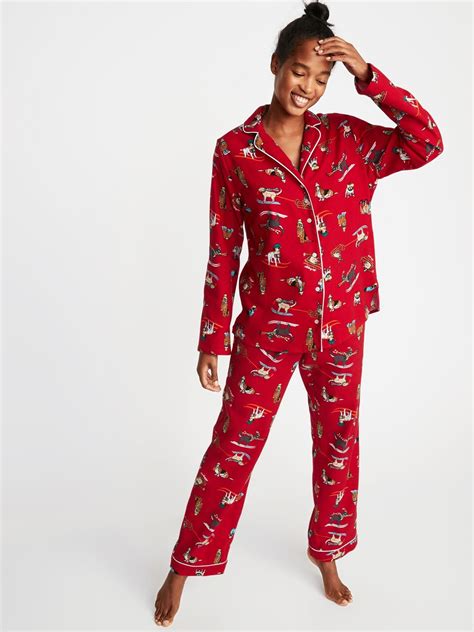 Patterned Flannel Pajama Set For Women Old Navy Flannel Pajama Sets