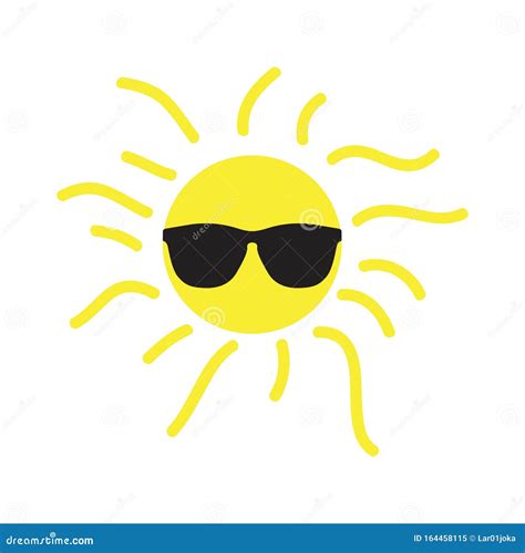 Happy Sun With Sunglasses Stock Vector Illustration Of Cute 164458115