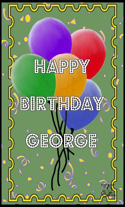 George Happy Birthday Card Happy Birthday George Happy Birthday