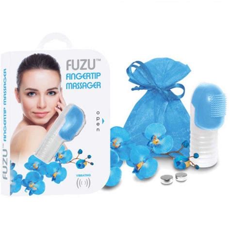 Fuzu Fingertip Massager Vibrating Blue 100 Silicone