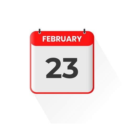 23rd February Calendar Icon February 23 Calendar Date Month Icon