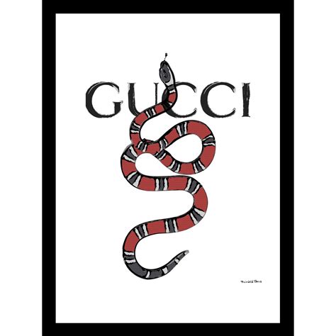 Gucci Snake Redblack 14 X 18 Framed Print Fullbeauty Outlet