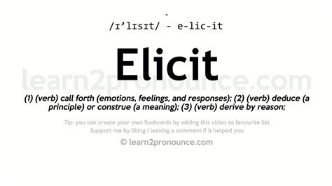 Pronunciation Of Elicit Definition Of Elicit Youtube