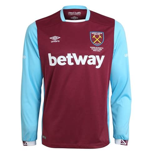 West ham united, london, united kingdom. Buy Official 2016-2017 West Ham Home Long Sleeve Football ...