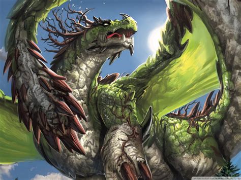 Green Dragon Illustration Dragon Fantasy Art Creature Artwork Hd