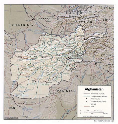 Detailed Political And Administrative Map Of Afghanistan With Relief