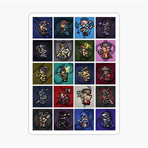Final Fantasy Xiv 14 All Jobs Pixel Sprite Sticker For Sale By