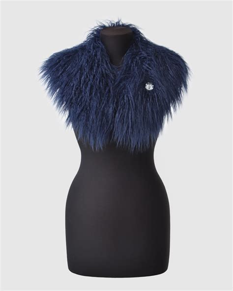 navy blue fur collar shaggy faux fur collar women s faux fur collar