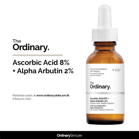 Malaysia online shopping & hong kong online shopping mall for genuine brands. The Ordinary Ascorbic Acid 8% + Alpha Arbutin 2% | The ...