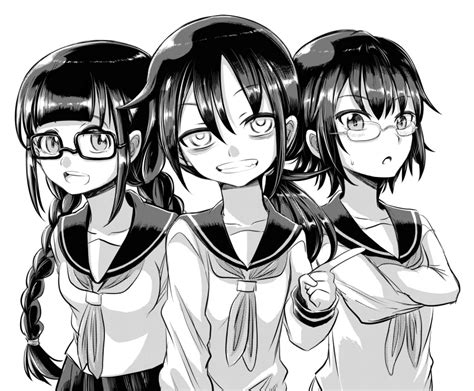 Safebooru 3girls D O Bags Under Eyes Bespectacled Black Hair Braid Commentary Request