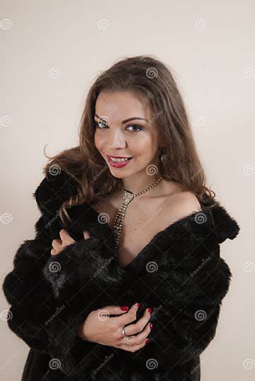 Girl Blonde In Black Lingerie Stock Image Image Of Black Indoors