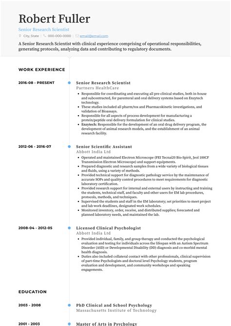 Research Cv Template Word