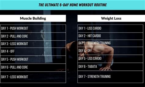 6 Day Workout Routine At Home With Pdf The Fitness Phantom