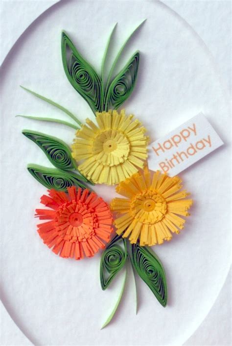 Quilled Birthday Card Personalized Handmade Quilled Etsy