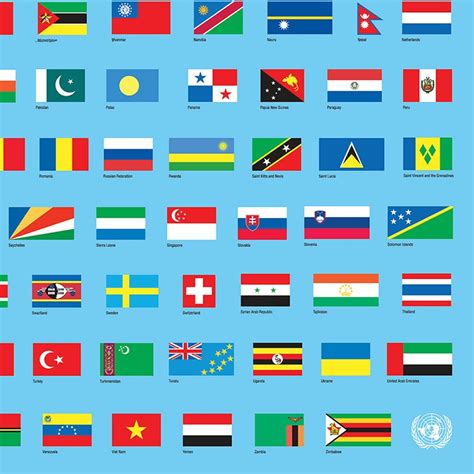 Flags Of The United Nations Poster Un Art Print World Wall Etsy Uk