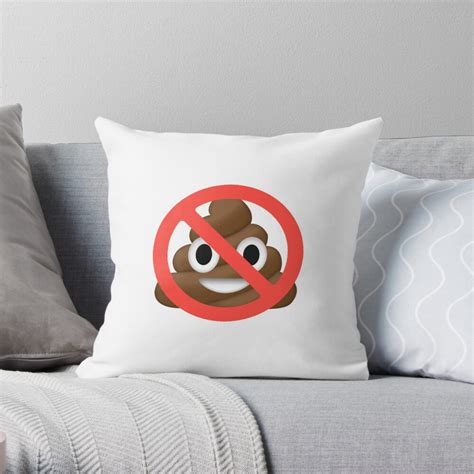 No Poop Emoji Throw Pillow By Dhazan Redbubble