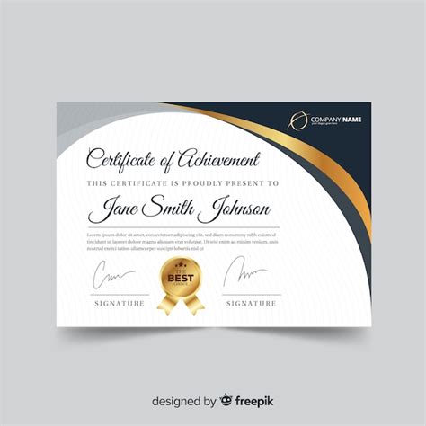 Free Vector Decorative Diploma Template With Golden Elements