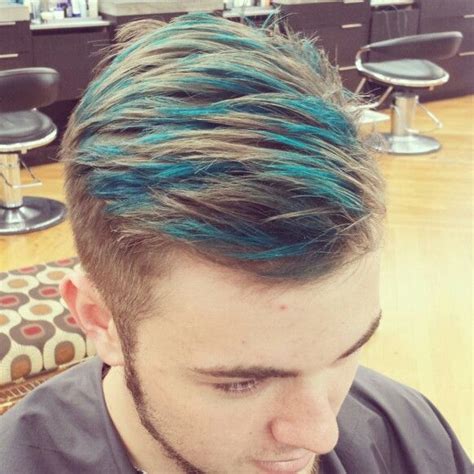 Teal Highlights Done By Me With Pravana Green And Blue Blue Hair