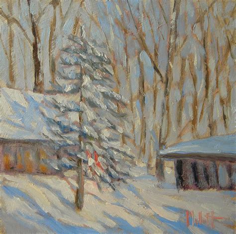 Painting Daily Heidi Malott Original Art Snow Landscape Winter Trees