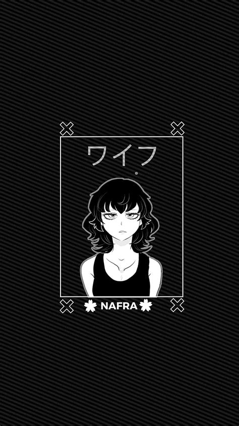 1080p Free Download Nafra Waifu Aesthetic Anime Girl Dark Japan Black Japanese Manga