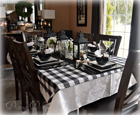 Dining Delight Black Lanterns And Buffalo Check Tablescape