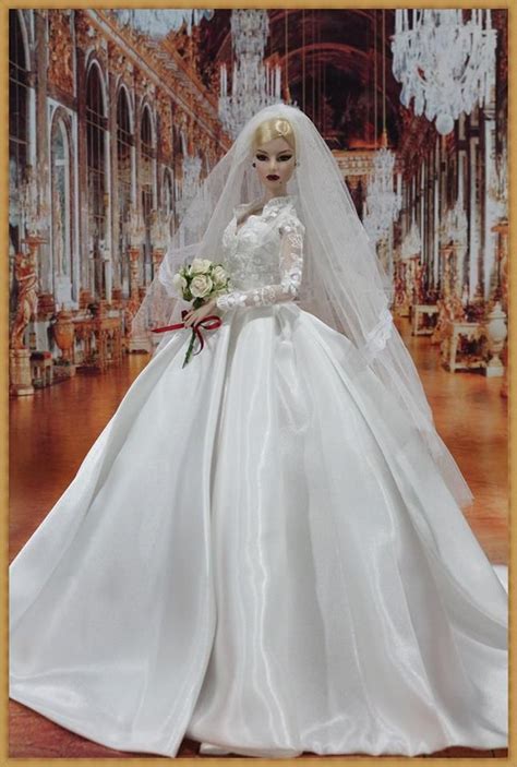 Pin By Julia Cowie On Dress For Doll By T D Fasion Doll Barbie Wedding Dress Doll Wedding