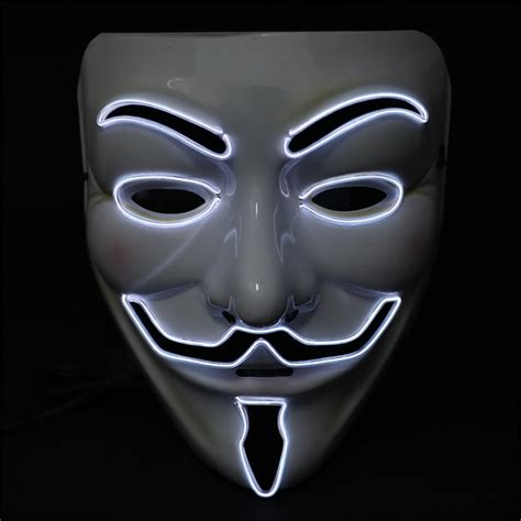 Light Up Anonymous Mask White